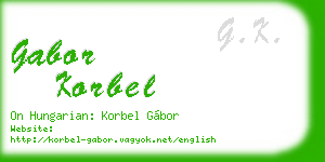 gabor korbel business card