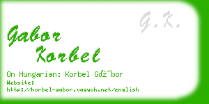 gabor korbel business card